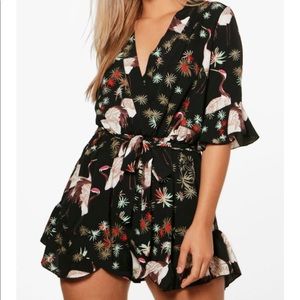 Plus Oriental Wrap Romper